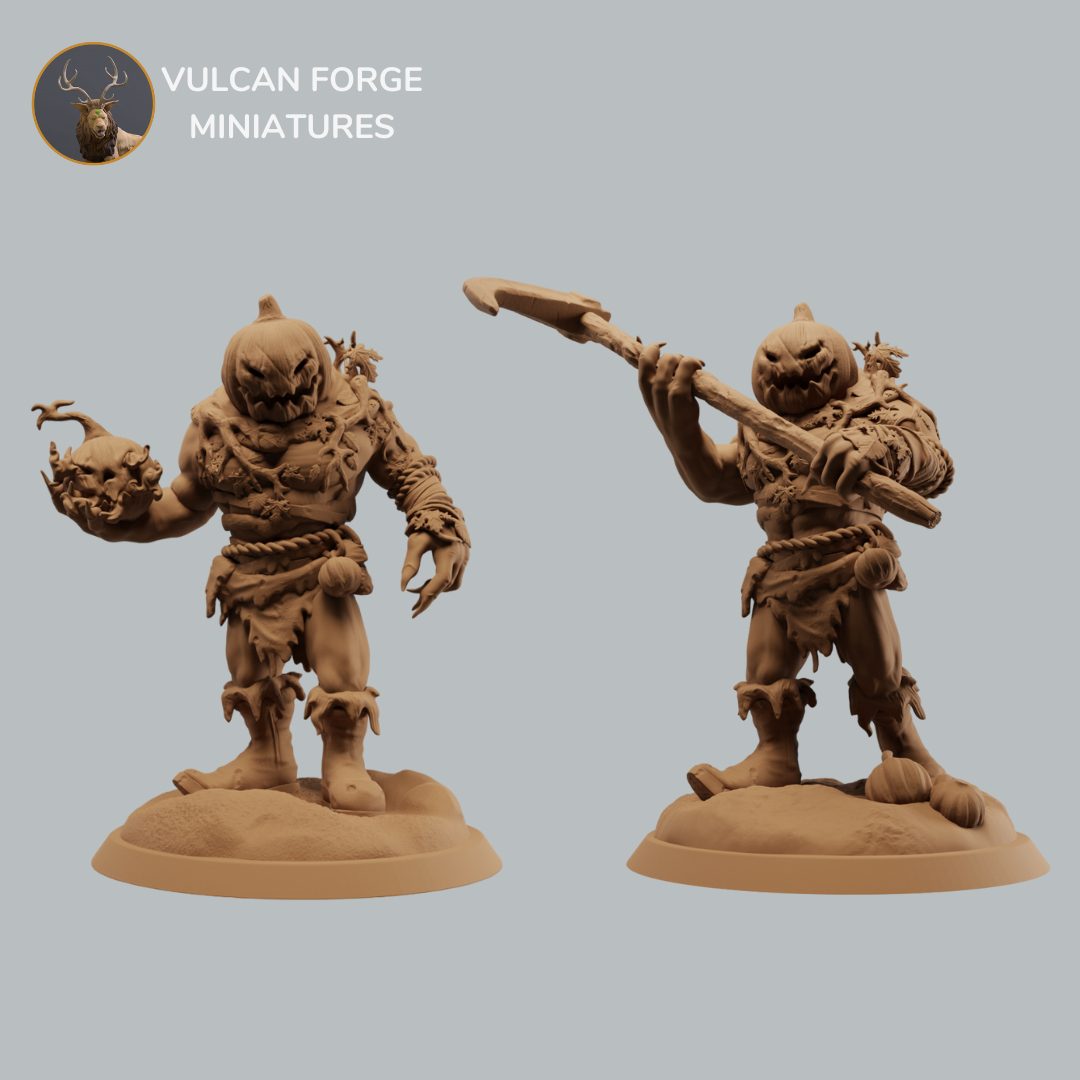 Pumpkin Orc or Ogre Brute with scythe and bomb - pre supported